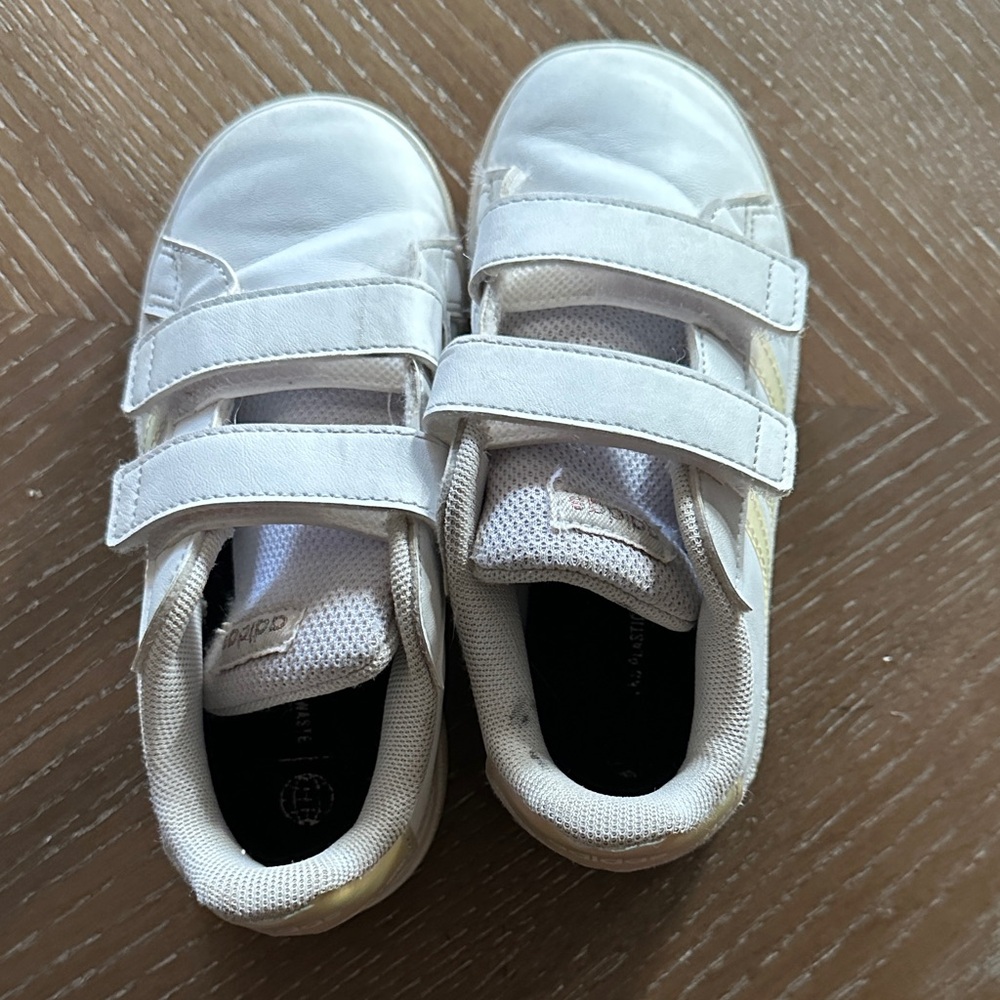 adidas Kids White Sneakers with Straps